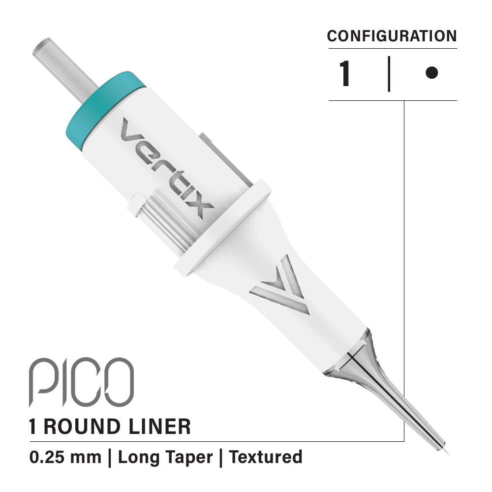 Confezione da 20 cartucce Vertix Pico Round Liner Textured Long Taper - mrpmu