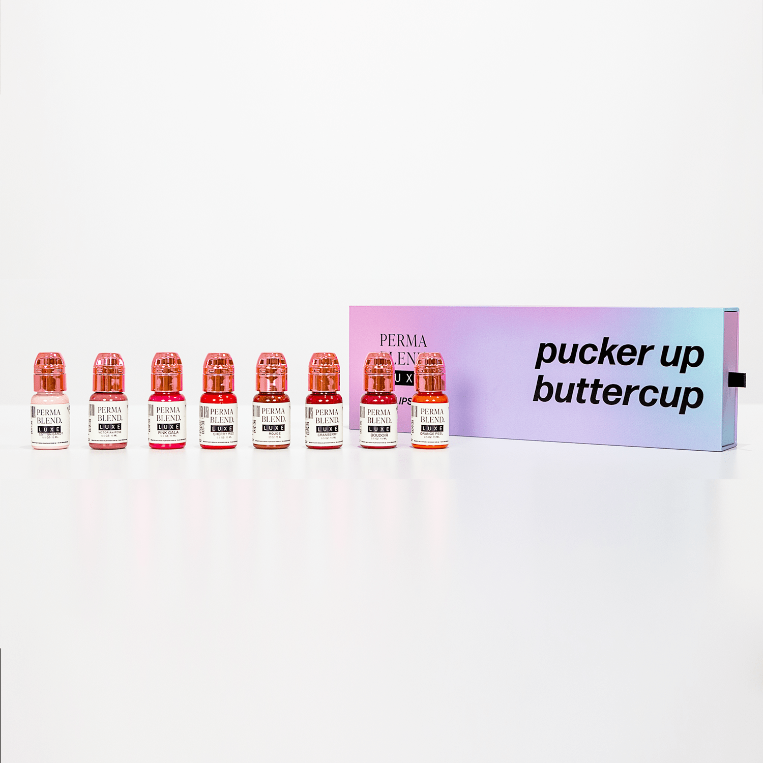 Perma Blend Luxe PMU Ink - Pucker - Up Buttercup Lip Set - 8x15ml - mrpmu