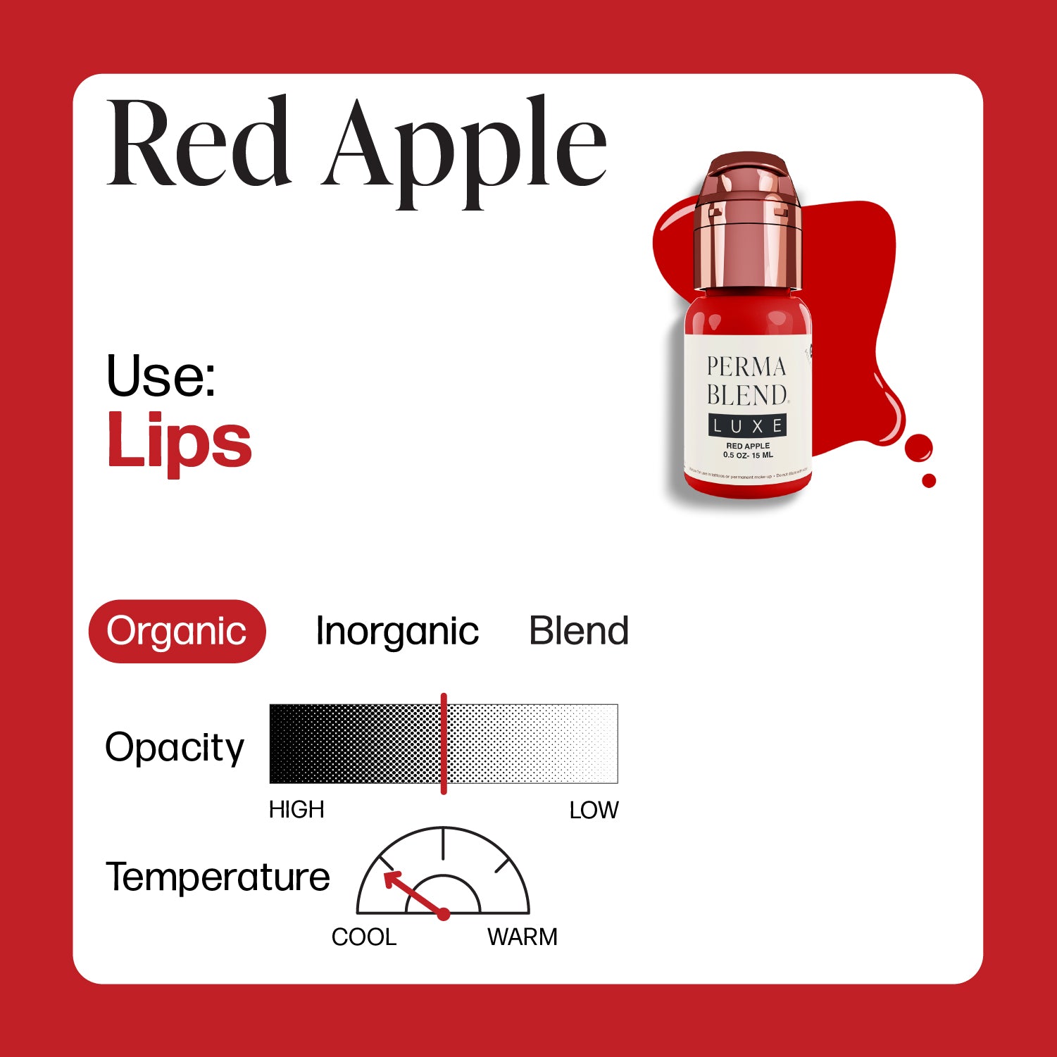 Perma Blend Luxe PMU Ink - Red Apple 15ml - mrpmu