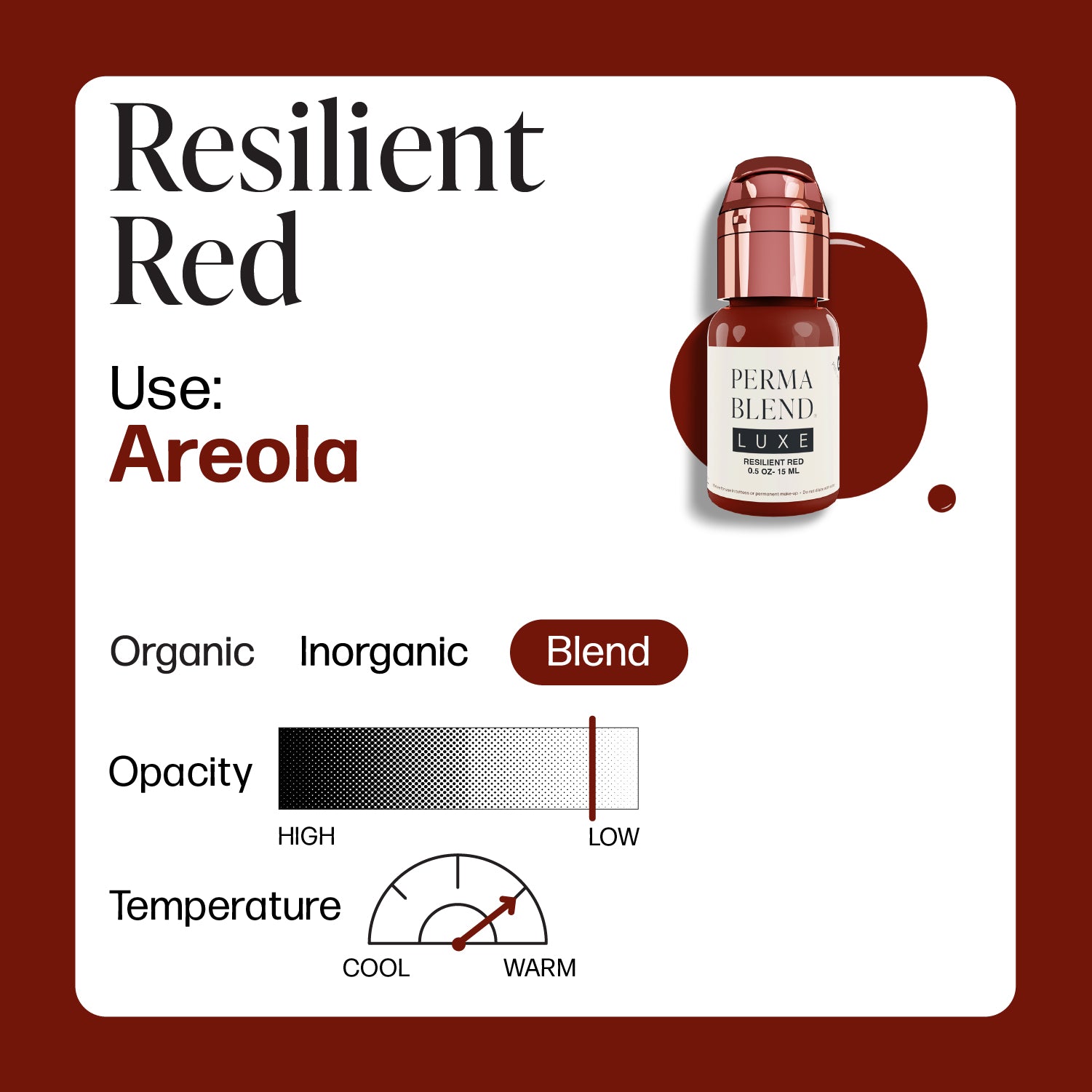 Perma Blend Luxe PMU Ink - Resilient Red 15ml - mrpmu