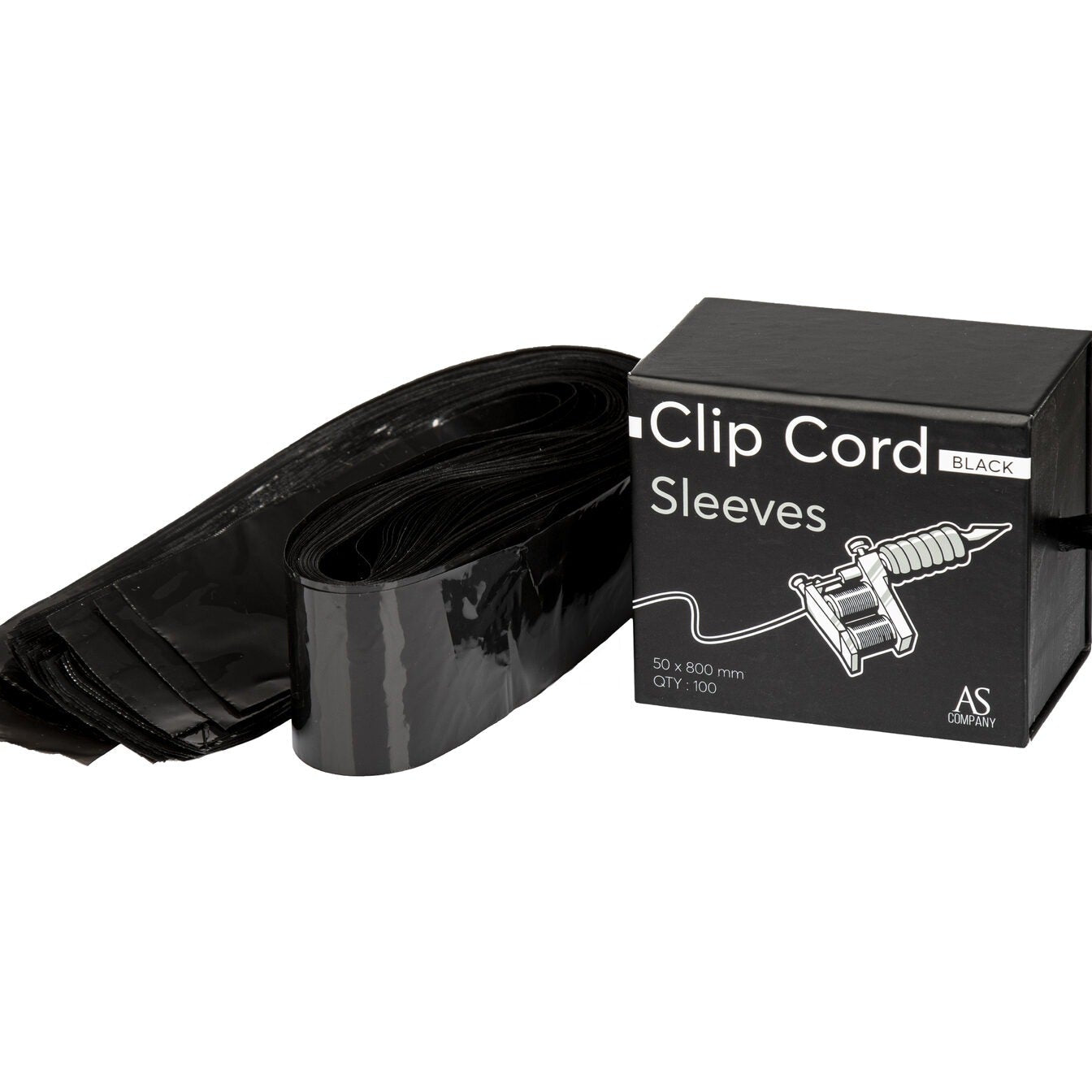 AS Pigments - Clip Cord Sleeves (Black), 100 pcs