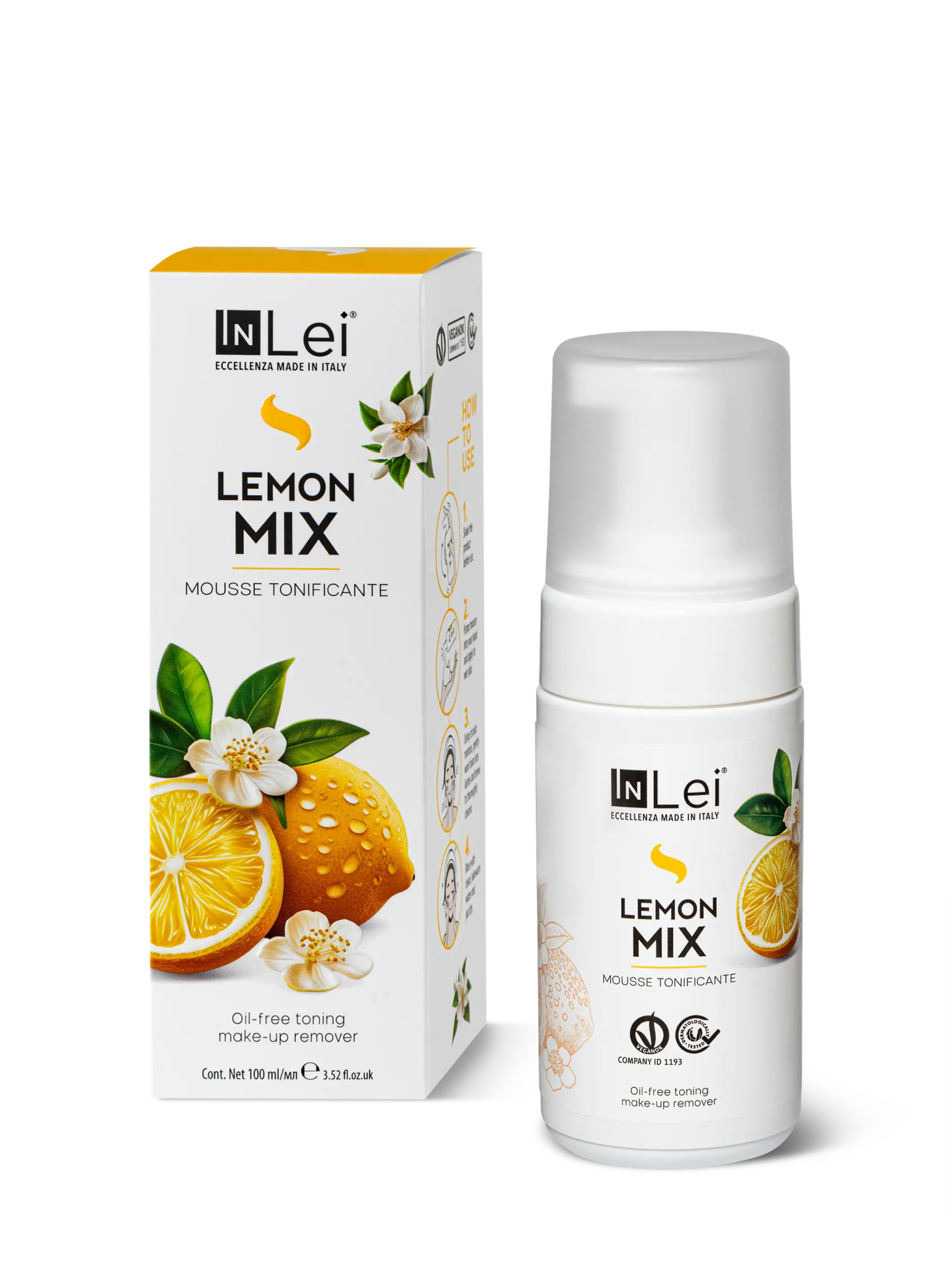 MOUSSE LEMON MIX cleansing and toning remover for eyelashes, eyebrows, and face 100ml - Mr.PMU