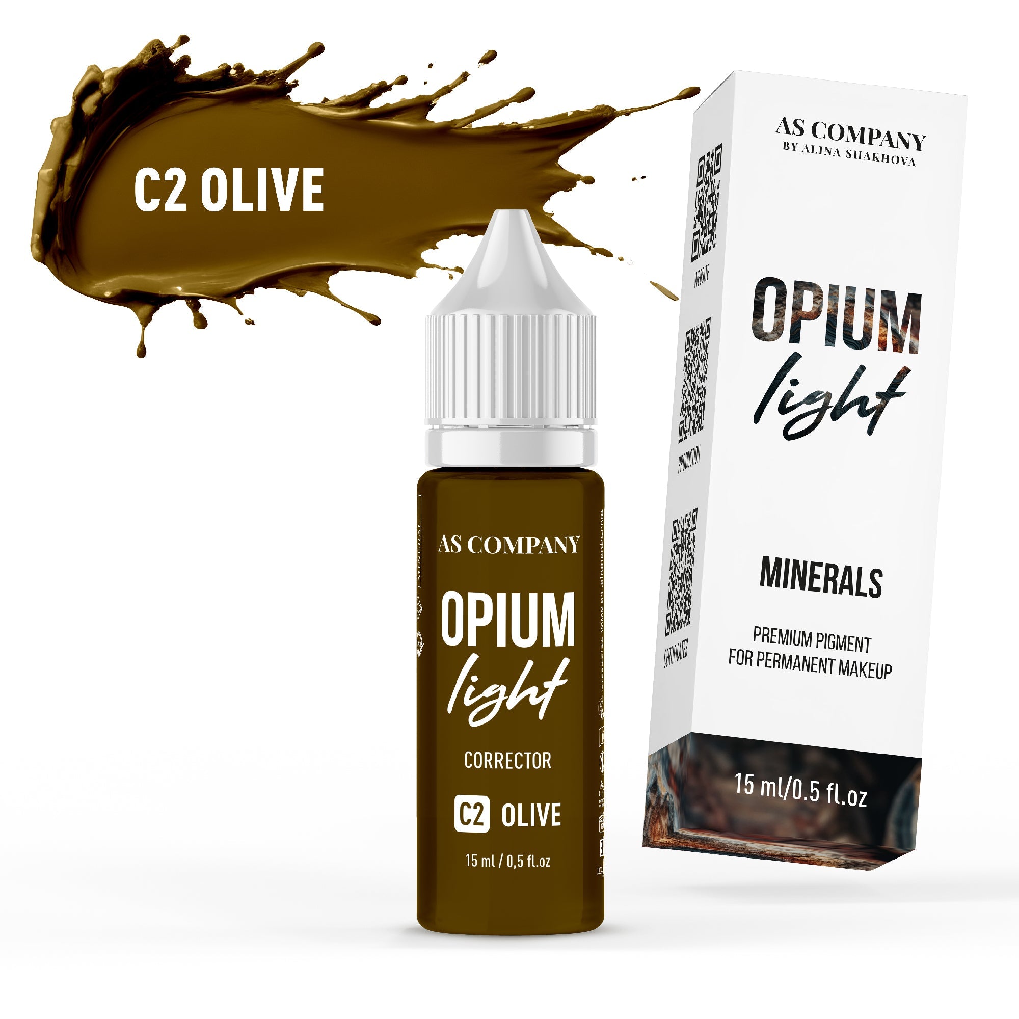 AS Pigments - C2 OLIVE mineral corrector for eyebrows (OPIUM LIGHT) - mrpmu