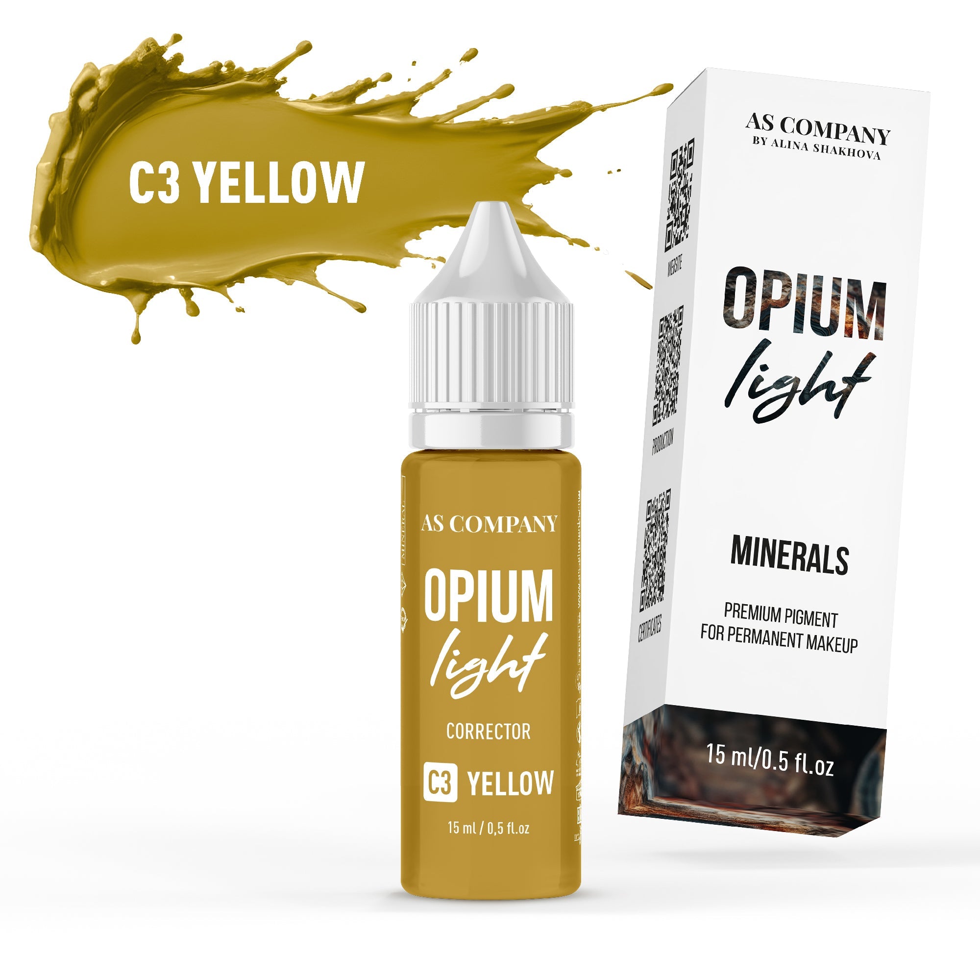 AS Pigments - C3 YELLOW mineral eyebrow corrector (OPIUM LIGHT) - mrpmu
