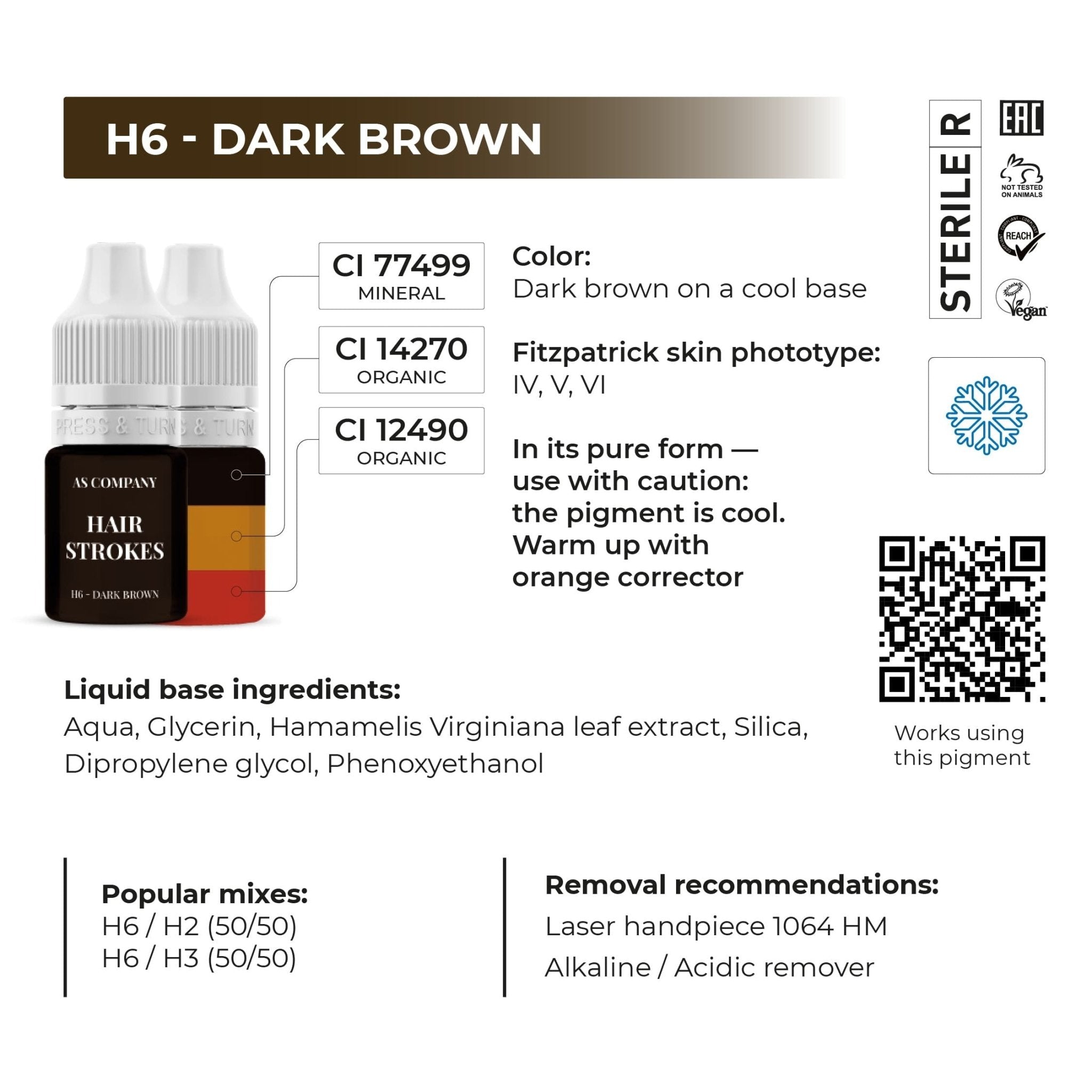 AS Pigments - EYEBROW SET HAIR STROKES HYBRID ORGANIC - BASED 6 ml - Mr.PMU