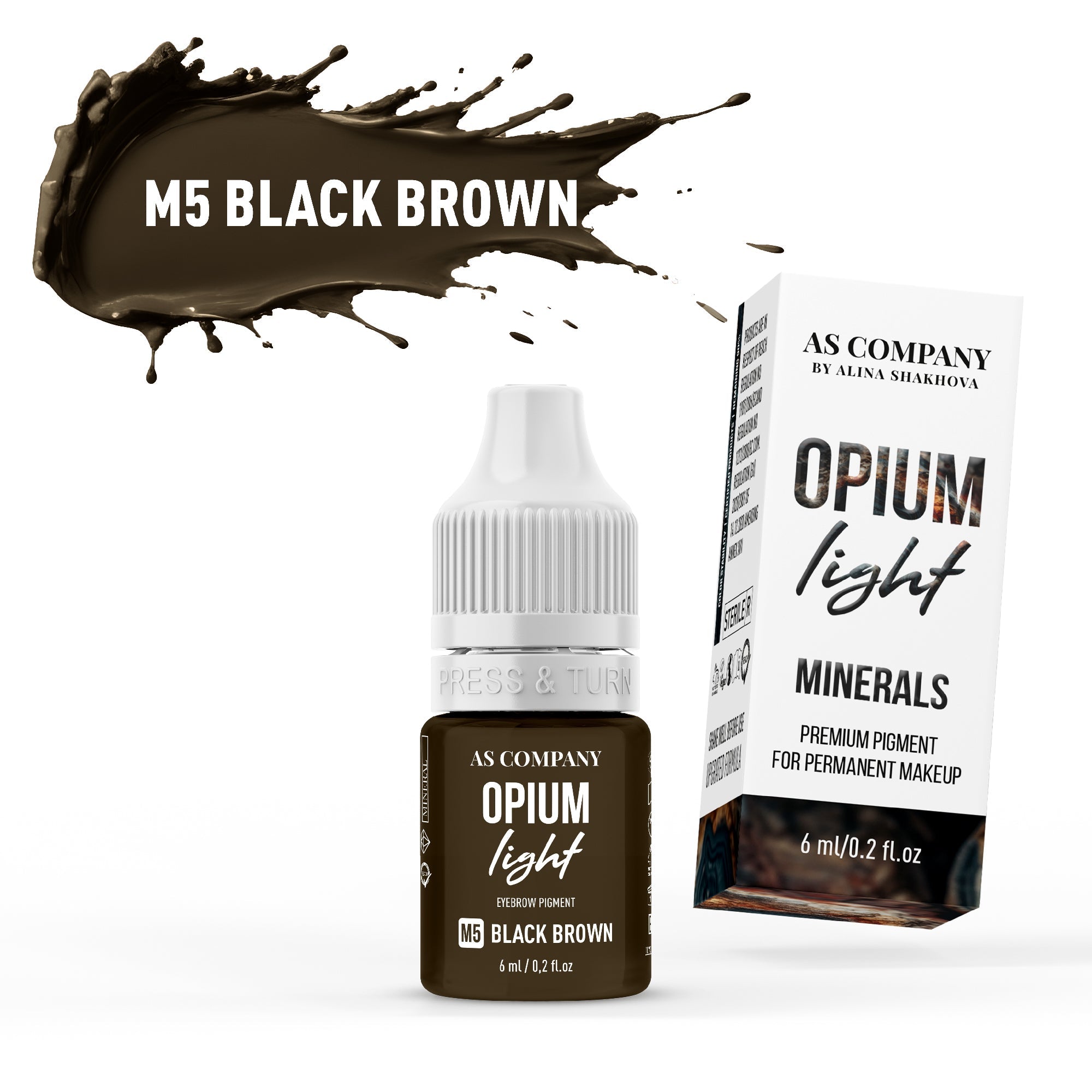 AS Pigments - M5 BLACK BROWN mineral eyebrow pigment (OPIUM LIGHT) - mrpmu