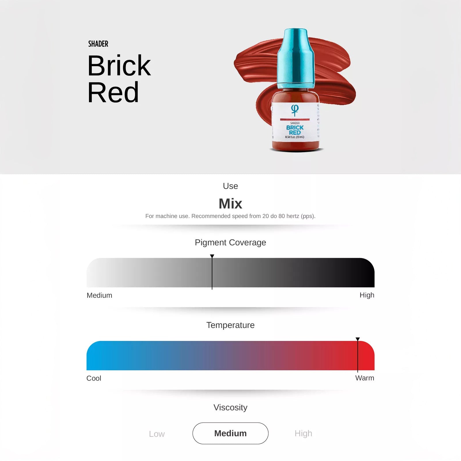 Brick Red PMU Mix Shader Pigment 10ml - mrpmu