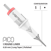 Pack of 20 cartridges Vertix Pico Round Liner Long Taper - mrpmu