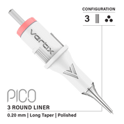 Pack of 20 cartridges Vertix Pico Round Liner Long Taper - mrpmu