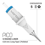 Pack of 20 cartridges Vertix Pico Round Liner Long Taper - mrpmu