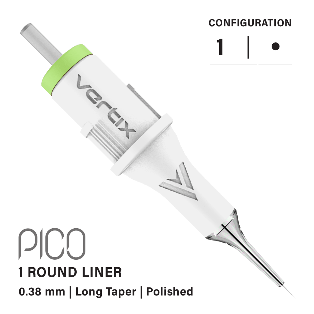 Pack of 20 cartridges Vertix Pico Round Liner Long Taper - mrpmu