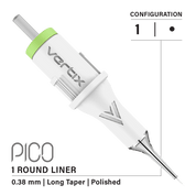 Pack of 20 cartridges Vertix Pico Round Liner Long Taper - mrpmu
