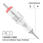 Pack of 20 cartridges Vertix Pico Round Liner Medium Taper - mrpmu