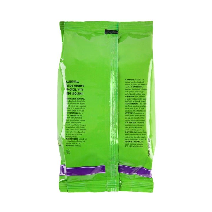 Pack of 40 BIOTAT Numbing Green Soap wipes - mrpmu