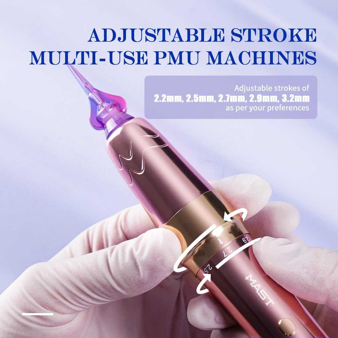 Wireless tattoo machine with 2.2MM - 3.2MM adjustable stroke PMU Dragonhawk | Mast P60 - mrpmu