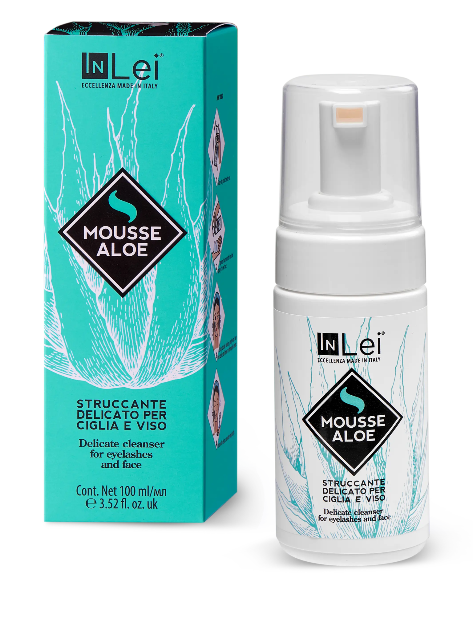 MOUSSE ALOE struccante delicato per ciglia e viso 100ml - Mr.PMU