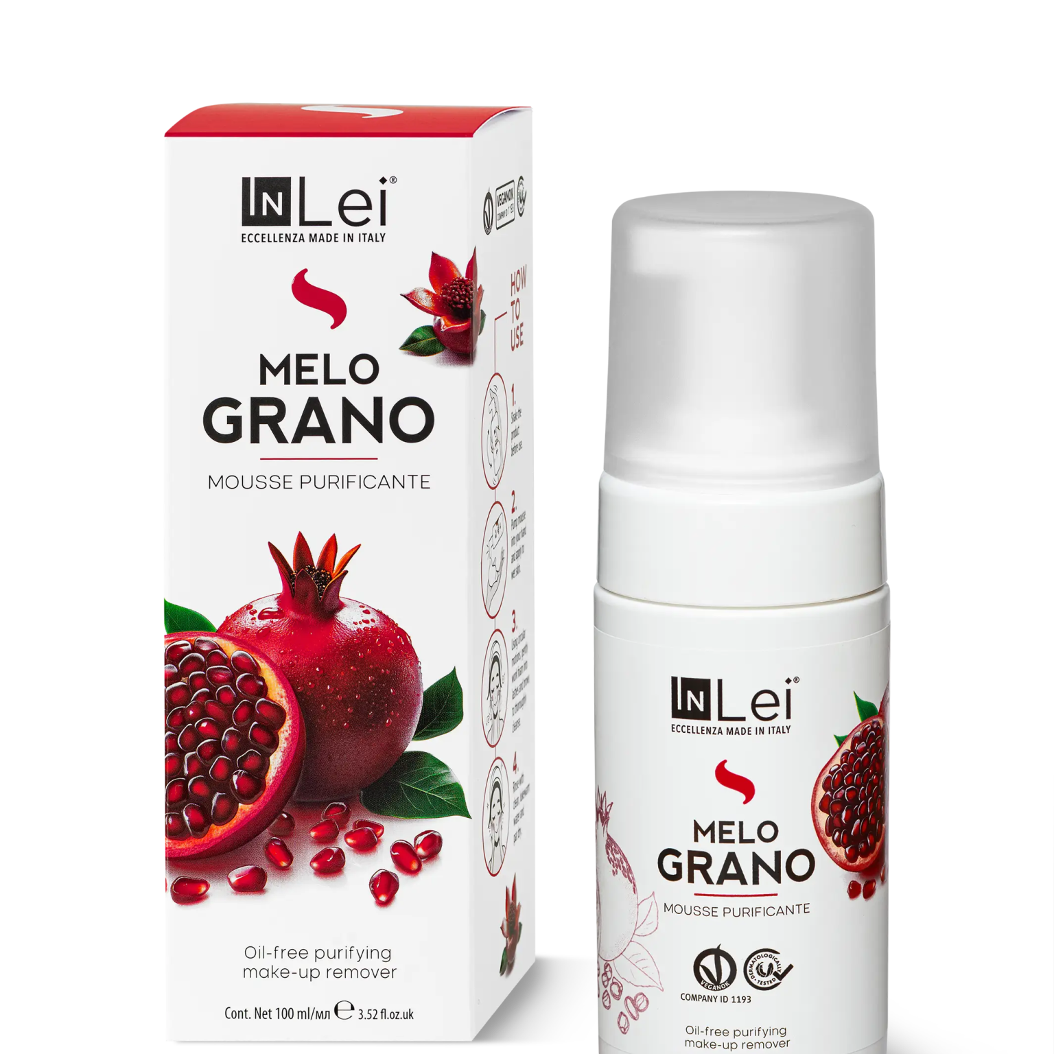 MOUSSE MELOGRANO struccante purificante per ciglia, sopracciglia e viso 100ml - Mr.PMU