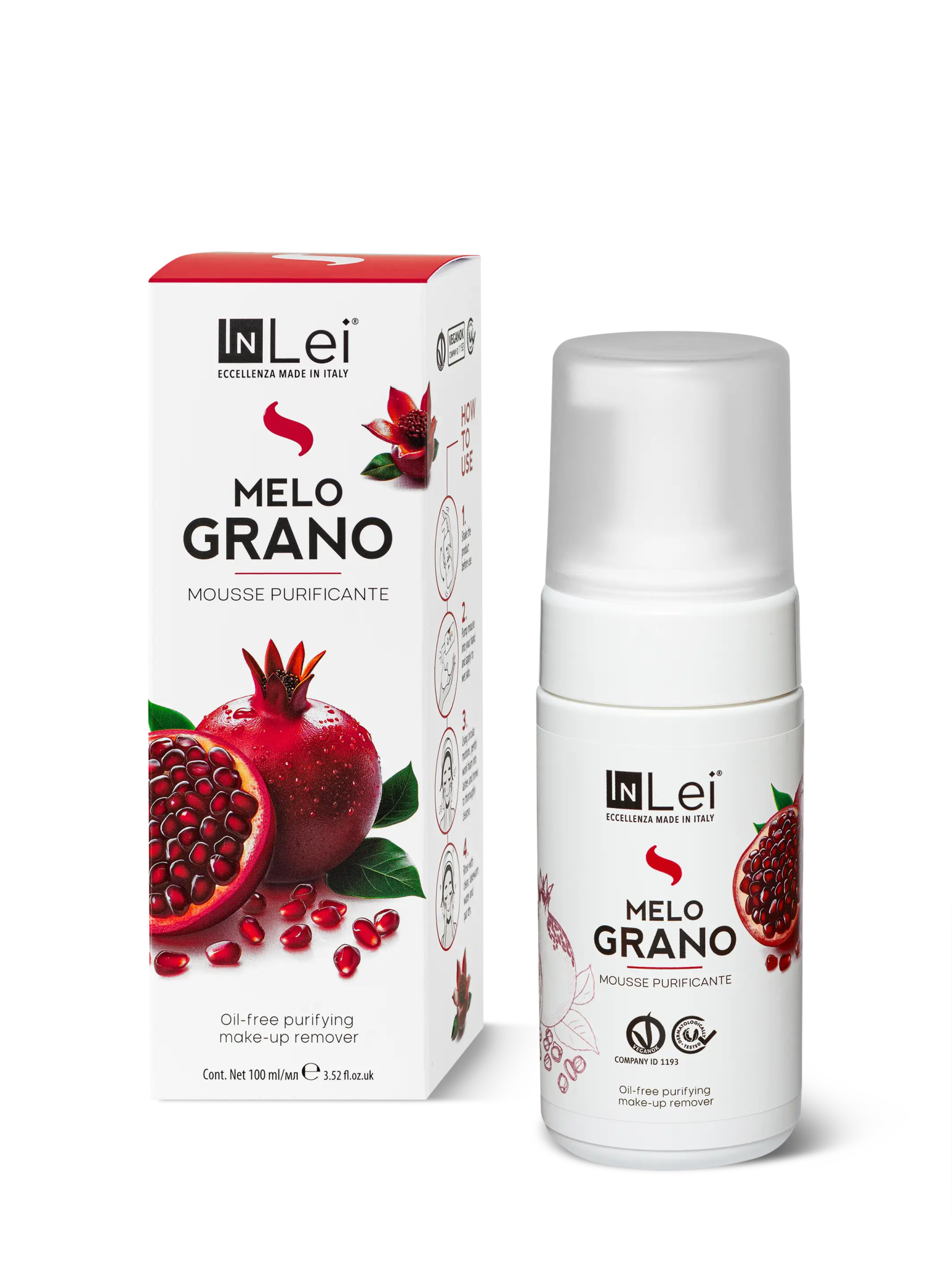 MOUSSE MELOGRANO struccante purificante per ciglia, sopracciglia e viso 100ml - Mr.PMU