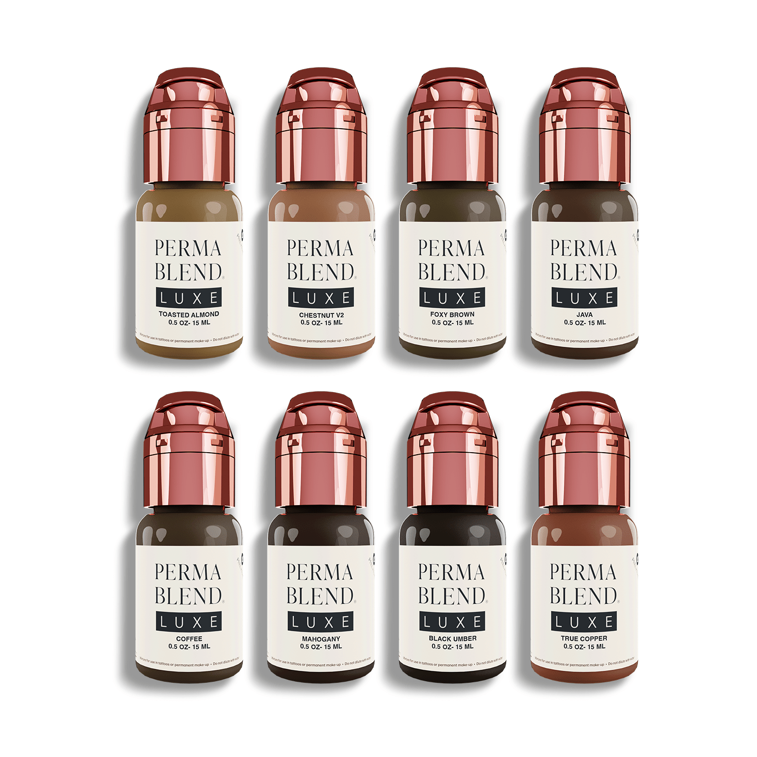 Perma Blend Luxe PMU Ink - Brow Chicka Wow Wow Brow Set - 8x15ml - mrpmu