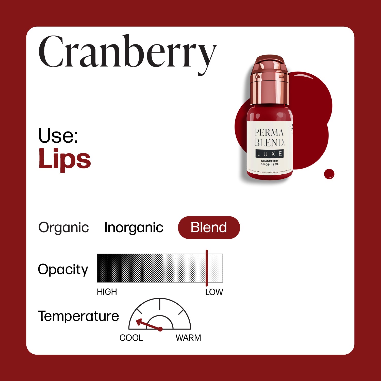 Perma Blend Luxe PMU Ink - Cranberry 15ml - mrpmu