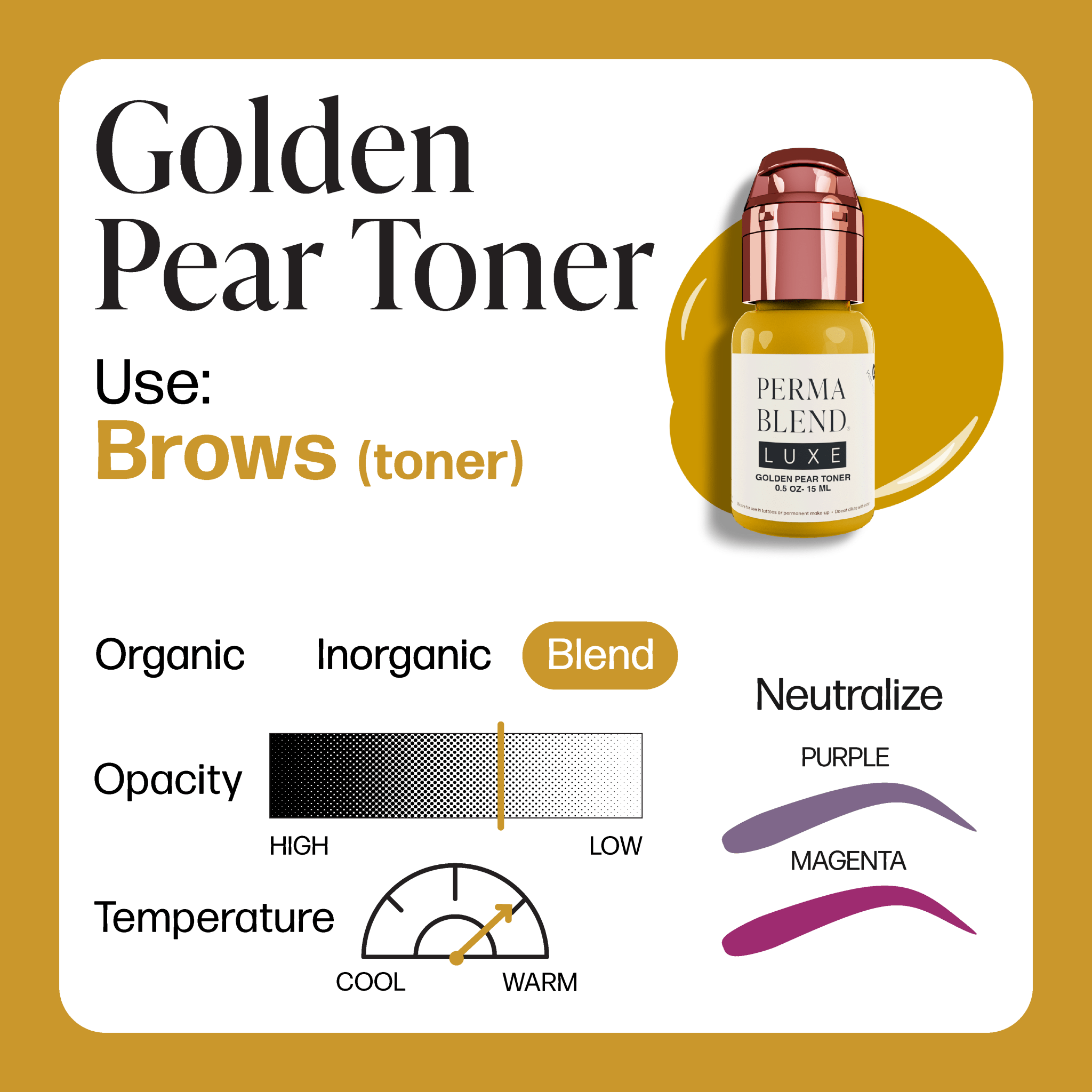 Perma Blend Luxe PMU Ink - Golden Pear Toner 15ml - mrpmu