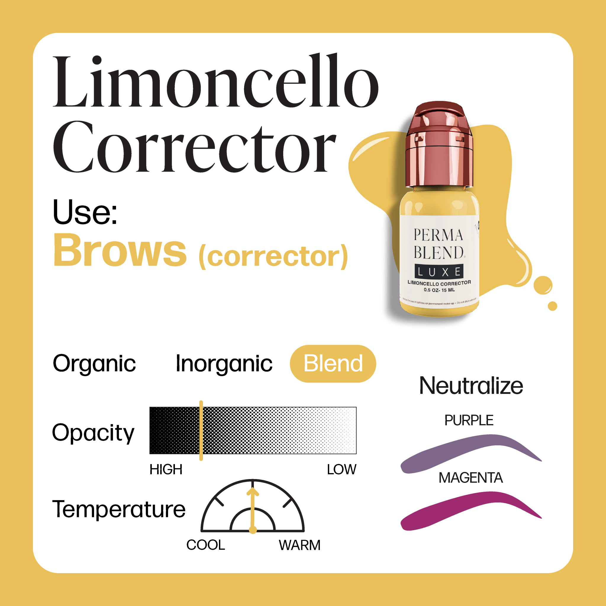Perma Blend Luxe PMU Ink - Limoncello Corrector 15ml - mrpmu