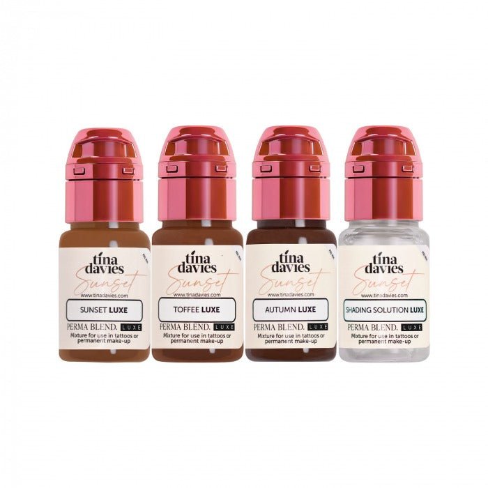 Perma Blend Luxe PMU Ink - Tina Davies Sunset Brow Collection - Complete Set - 4x15ml - mrpmu