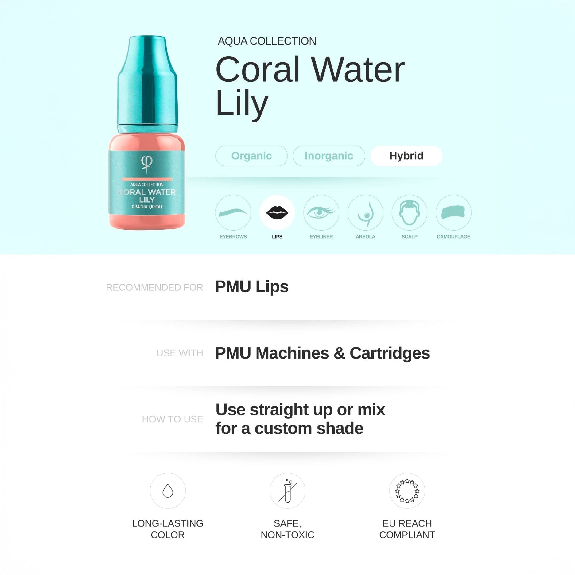 PhiAcademy - Coral Water Lily AQUA PMU pigment 10ml - Mr.PMU