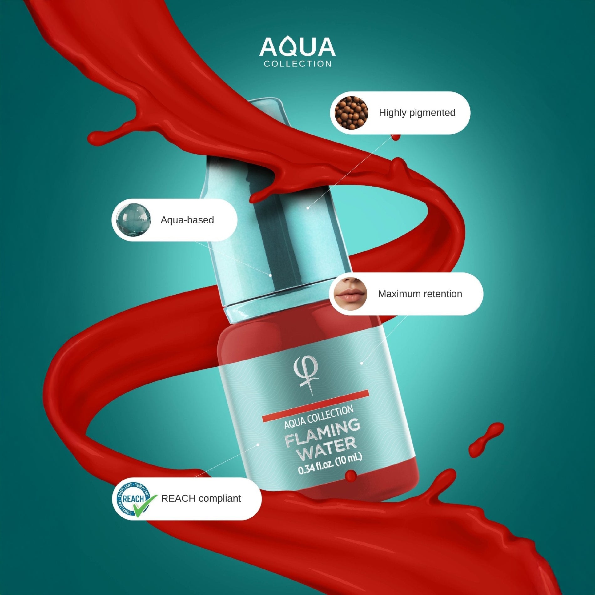 PhiAcademy - Flaming Water AQUA PMU pigment 10ml - Mr.PMU