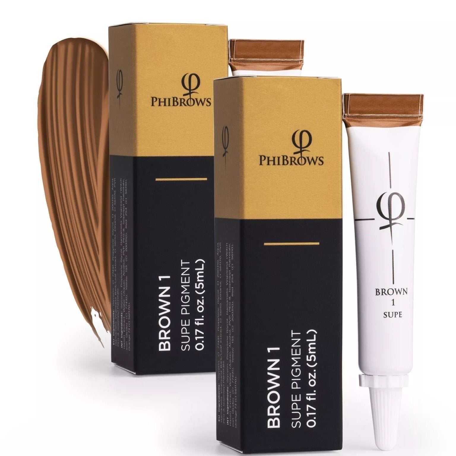 PhiBrows Brown 1 SUPE Pigment 5ml - 2pcs - Mr.PMU
