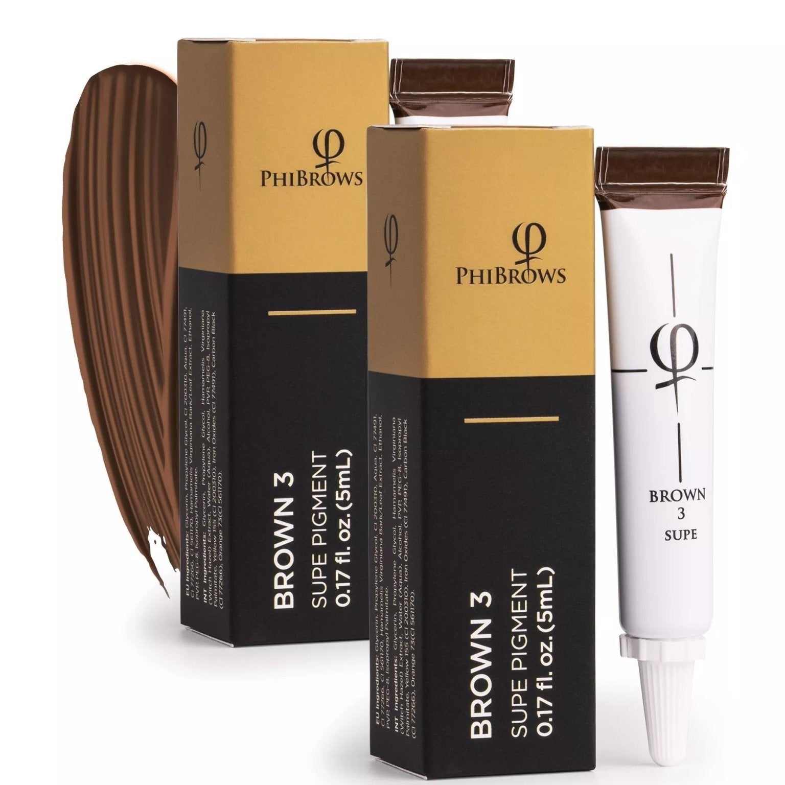 PhiBrows Brown 3 SUPE Pigment 5ml - 2pcs - Mr.PMU