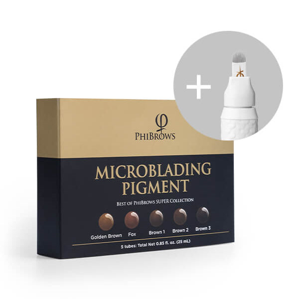 PhiBrows Microblading Pigment Collection SUPER + Disposable Tool with U24 Nano Blade 20pcs - Mr.PMU