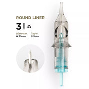 PMU Cartridges 0.30 3R - 5.5mm Taper (EN02B) 20 pcs - Mr.PMU