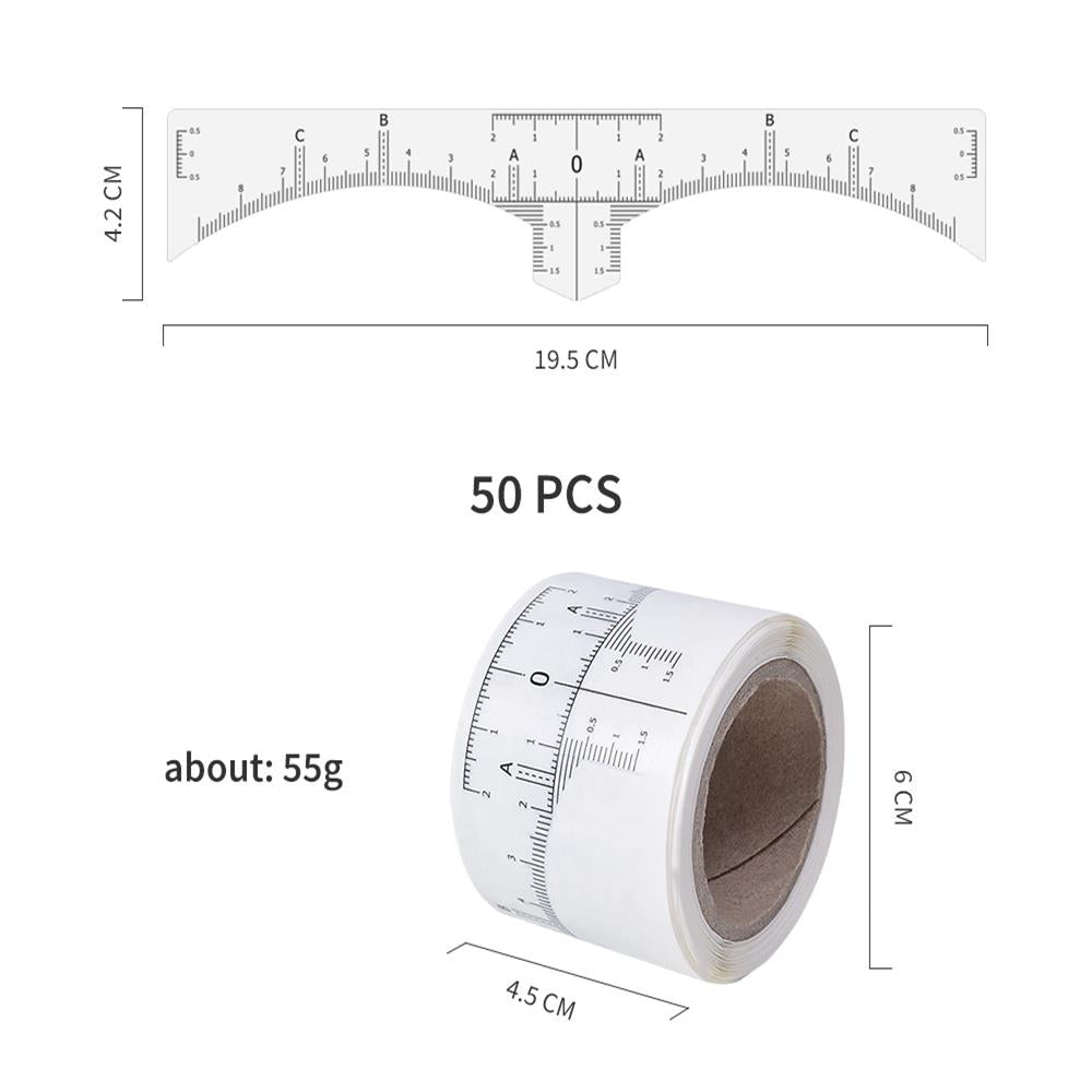 POPU - Disposable Eyebrow Ruler Sticker 50pcs - Mr.PMU