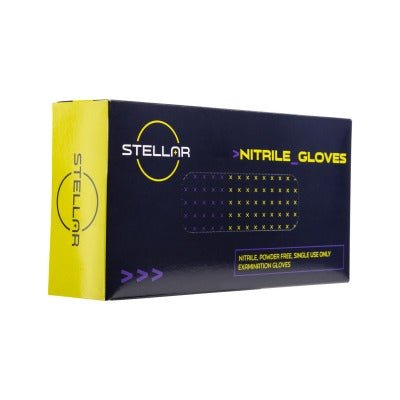 Box of 100 Black Nitrile Gloves Stellar - mrpmu
